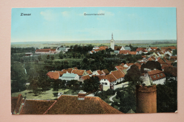 Postcard PC Ziesar 1910-1020 Panorama street Town architecture Brandenburg
